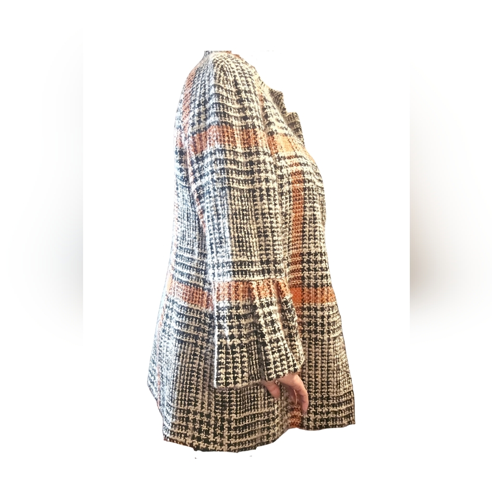 Carlisle Women's Pea Coat in Black, White, and Orange